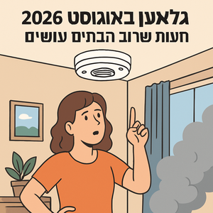 Illustrative image for a support article about 'גלאי עשן באוגוסט 2026: הטעות שרוב הבתים עושים' in the general field.